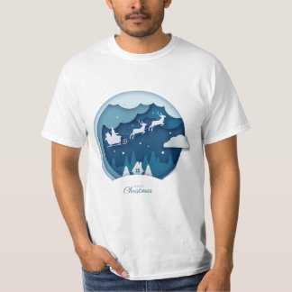 God jul - Santa med snö som faller T-Shirt