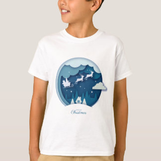 God jul - Santa med snö som faller T-Shirt