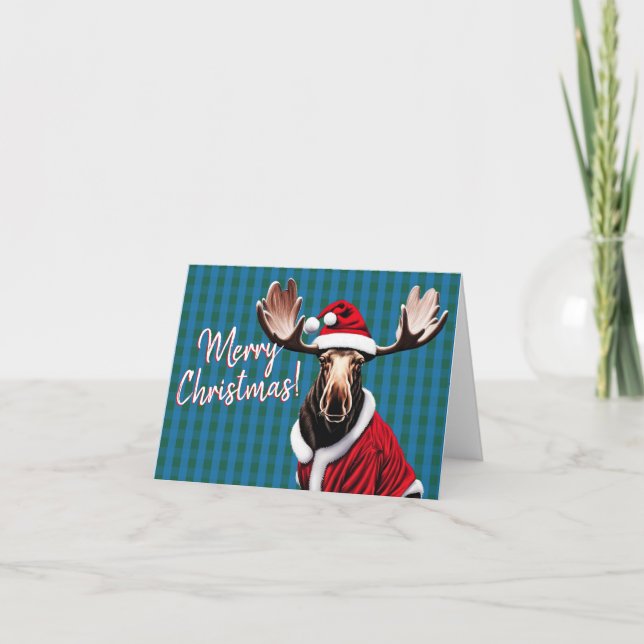God jul, Santa Moose! Helgdag-kort Tack Kort (Framsida)
