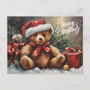God jul Santa Nalle Helg Vykort