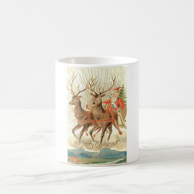 God jul (Santa och hans renar) Kaffemugg (Center)