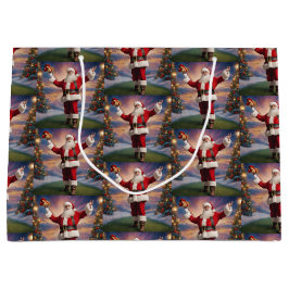 God jul Santa och Julgranar