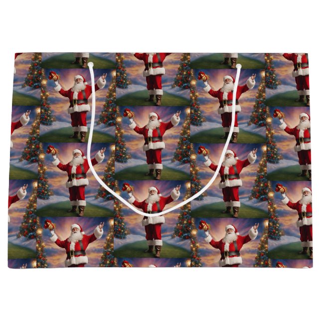 God jul Santa och Julgranar (Framsidan)