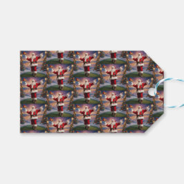 God jul Santa och Julgranar Presentetikett