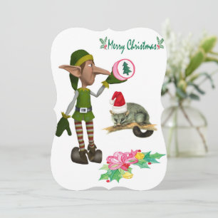 God jul Santa Opossum-platta gratulationskort Kort