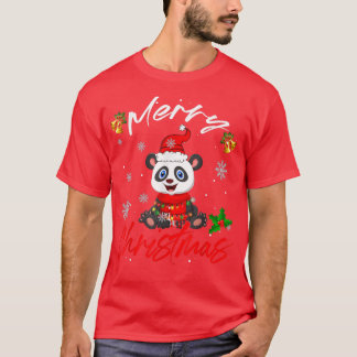 God jul Santa Panda Julafton Ljus Funny Fami T Shirt