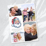 God jul Santa Photo Collage Julkort<br><div class="desc">Det här vackra Helgdag kan vara personlig med din familj namn och foton</div>
