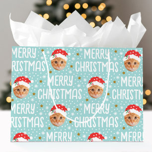 God jul Santa Photo Cute Ansikte Blue