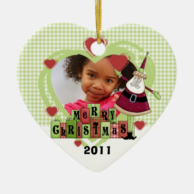 God jul Santa Photo Ornament (Framsidan)