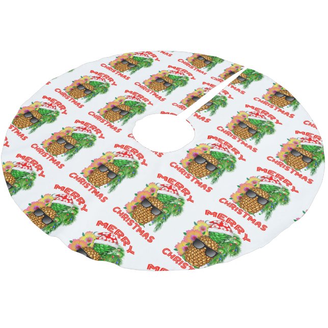 God jul Santa Pineapple Julgransmatta Borstad Polyester (Vinklad)