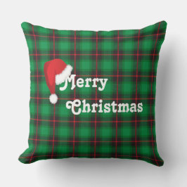 God jul Santa Play Tartan Mönster Kudde