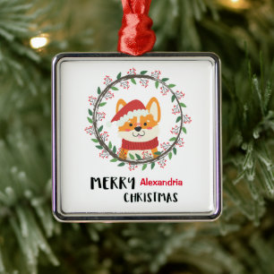 God jul Santa Puppy Personalize Julgransprydnad Metall