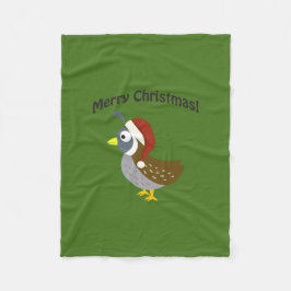 God jul! Santa Quail Fleecefilt