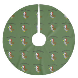 God jul! Santa Quail Julgransmatta Borstad Polyester