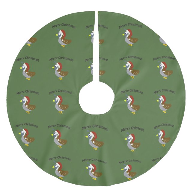 God jul! Santa Quail Julgransmatta Borstad Polyester (Framsidan)