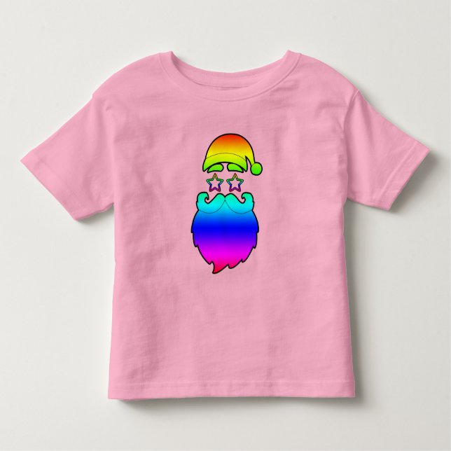 God jul Santa Rainbow T-Shirt (Framsida)