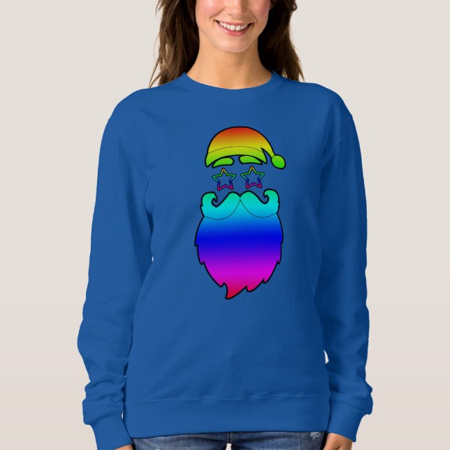 God jul Santa Rainbow T Shirt (Framsida)