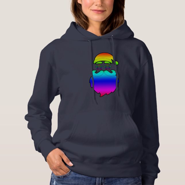God jul Santa Rainbow T Shirt (Framsida)
