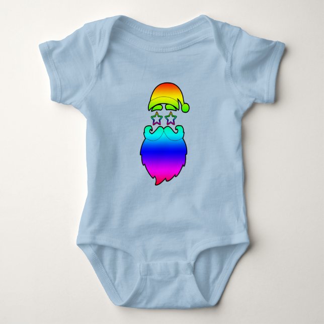 God jul Santa Rainbow T Shirt (Framsida)