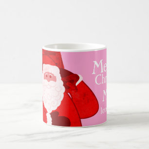 God jul Santa red/rosa vid namn Flickor mugg