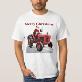 God jul Santa Red Tractor Coola Farm T Shirt