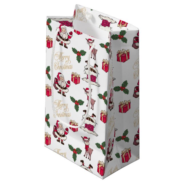 God jul Santa Reindeer Gifts Holly (Framsidan Vinklad)