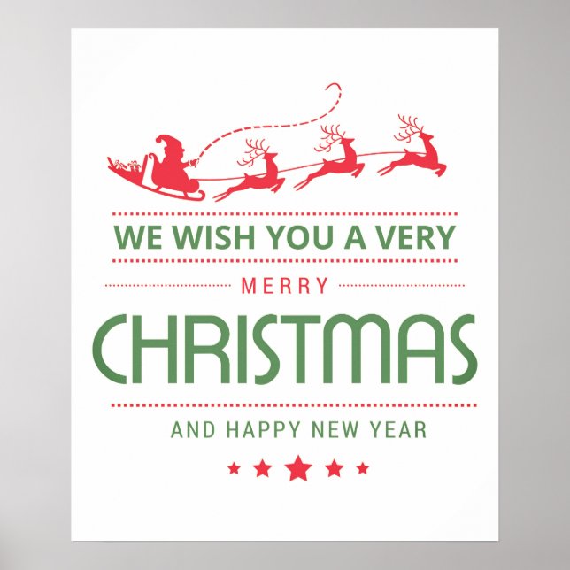 God jul Santa Reindeer | HELGDAGAR Poster (Framsidan)