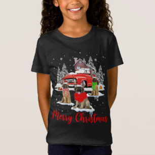 God jul Santa Reindeer Leonberger med rött T Shirt