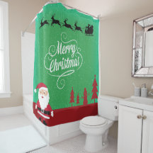 God jul Santa Reindeer Snöflingor Grönt