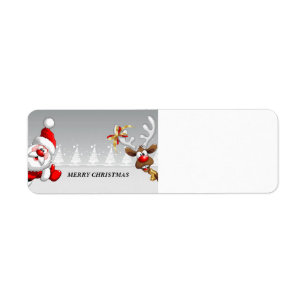 God jul Santa Returadress Etikett