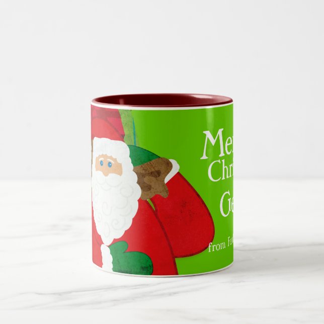 God jul Santa röd/grön rolig mugg (Center)