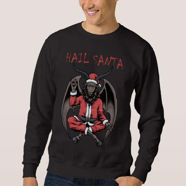 God jul, Santa Satanism Goat Baphomet Lång Ärmad Tröja (Framsida)