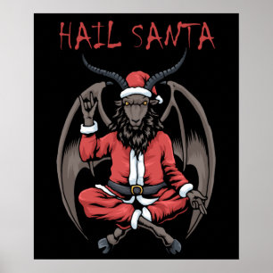 God jul, Santa Satanism Goat Baphomet Poster