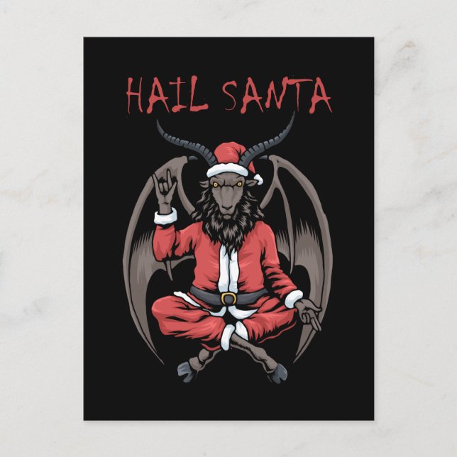 God jul, Santa Satanism Goat Baphomet Vykort (Framsida)