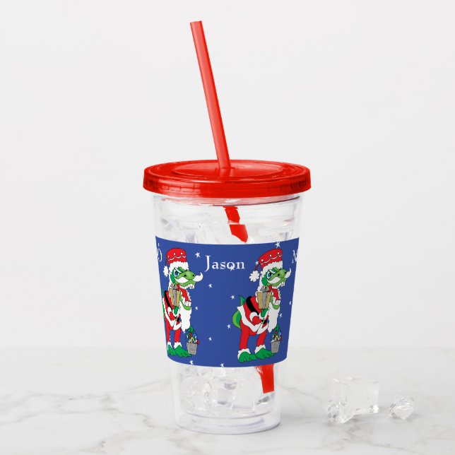 God jul Santa Saurus Take Away Mugg (Framsida Ice)