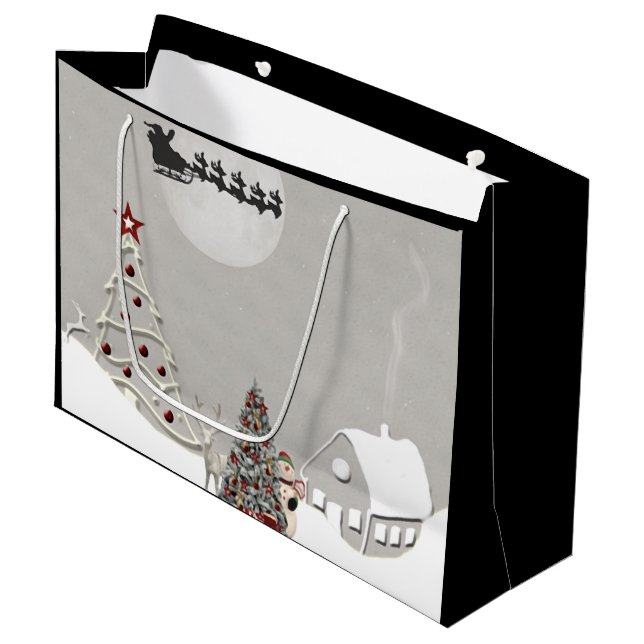 God jul Santa Scene LG Gift Bag (Framsidan Vinklad)