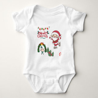 God jul Santa Skater Kids Helgdag Roligt T Shirt