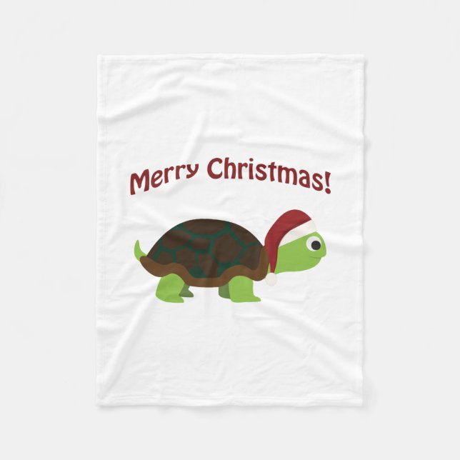 God Jul! Santa Sköldpadda Fleecefilt (Framsidan)