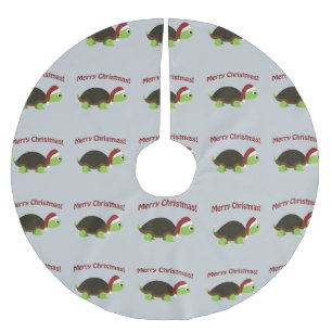 God jul! Santa sköldpadda Julgransmatta Borstad Polyester
