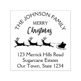 God jul Santa sledge Självfärgande Stämpel