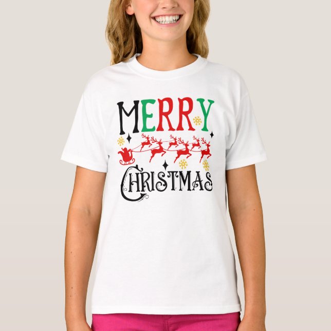 God jul Santa Sleigh-61049 T-Shirt Hoodie (Framsida)
