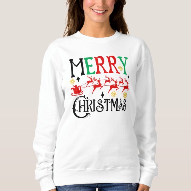 God jul Santa Sleigh-61049 T-Shirt Hoodie (Framsida)