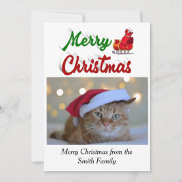 God jul Santa Sleigh-fotoskript Julkort