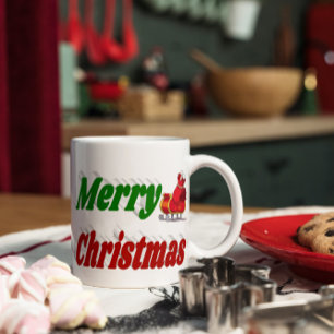God jul Santa Sleigh halv typografi Kaffemugg