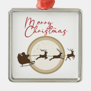 God jul Santa Sleigh Hjort Julgransprydnad Metall