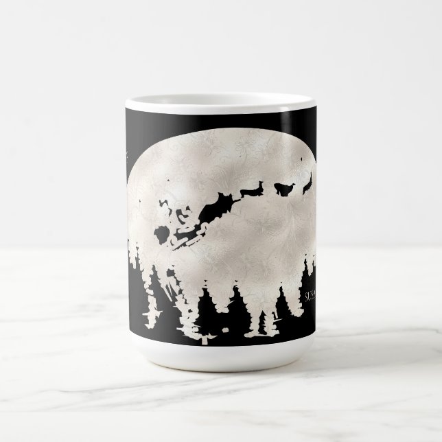 God jul Santa Sleigh Reindeer Full Moon Kaffemugg (Center)
