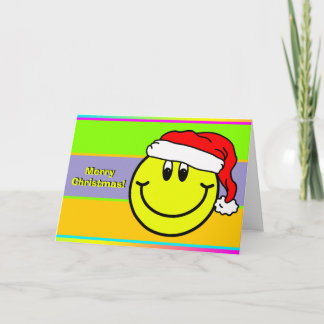 God jul Santa Smiling Ansikte-hälsningskort Kort