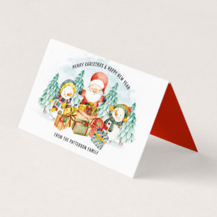 God jul Santa Snögubbe Treat Goodie Bag Märkre Visitkort