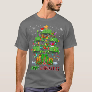 God jul Santa Sopor Lastbilar Julafton Träd Lig T Shirt