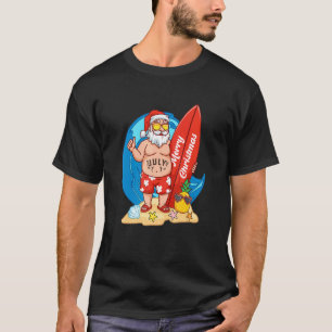 God jul Santa Surfer sommarjul in T Shirt